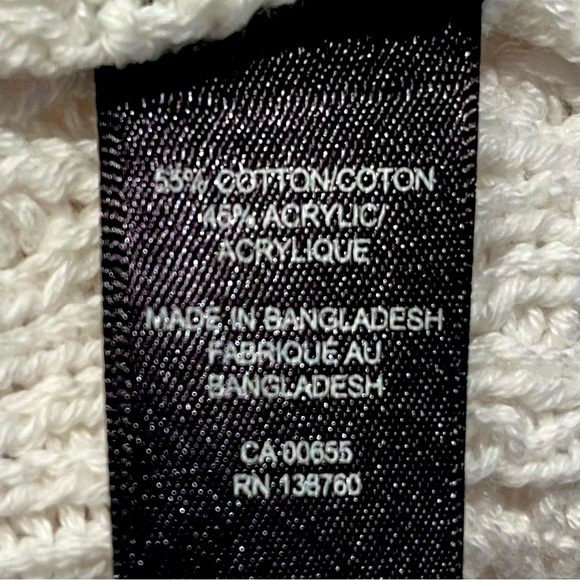 NWT~RW&CO Cable Knit Sweater~Size L~White~Batwing Sleeves - Picture 13 of 14